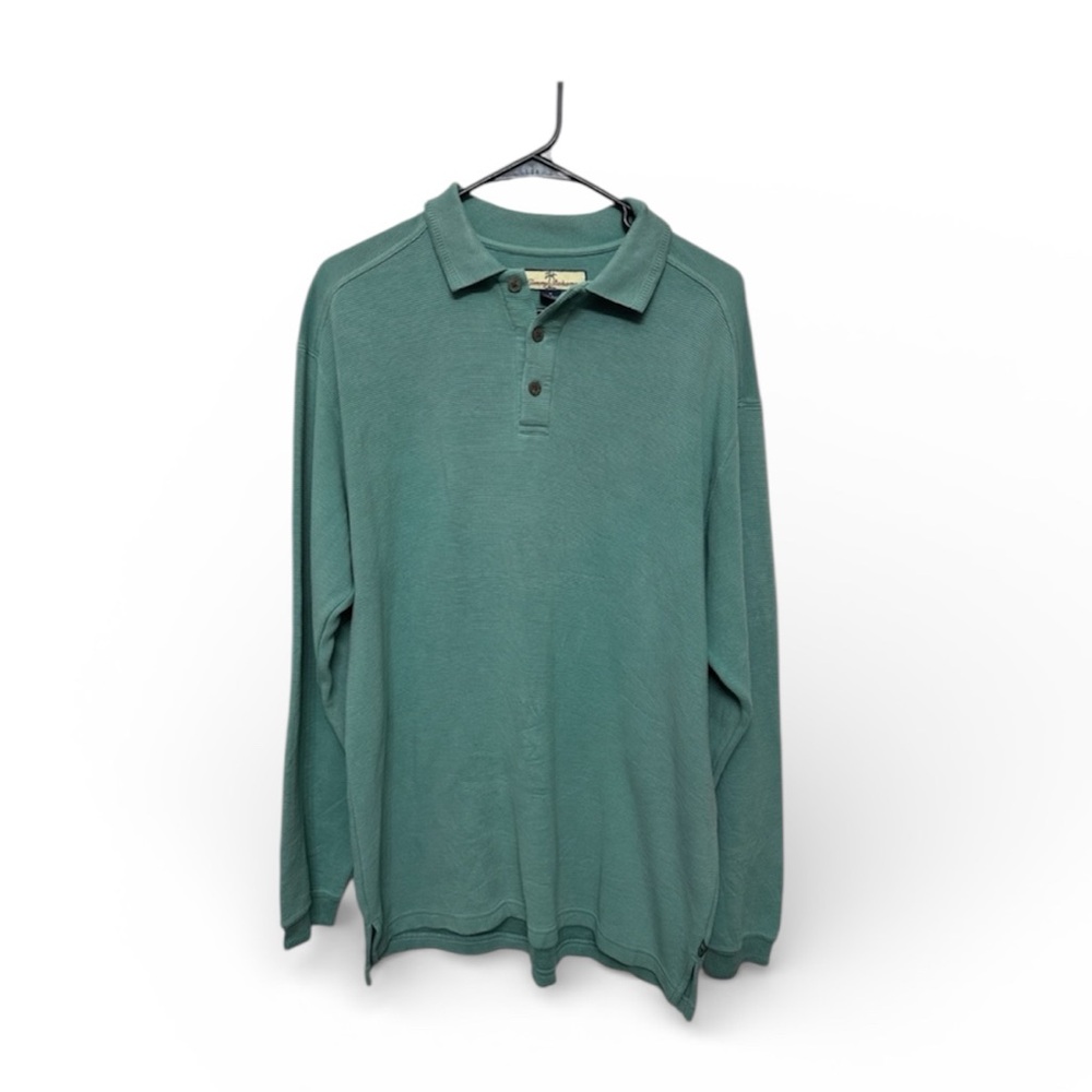 Tommy‎ Bahama Polo Shirt Saturday Night Glaze Blue 72% Silk (Runs Big) Size Med